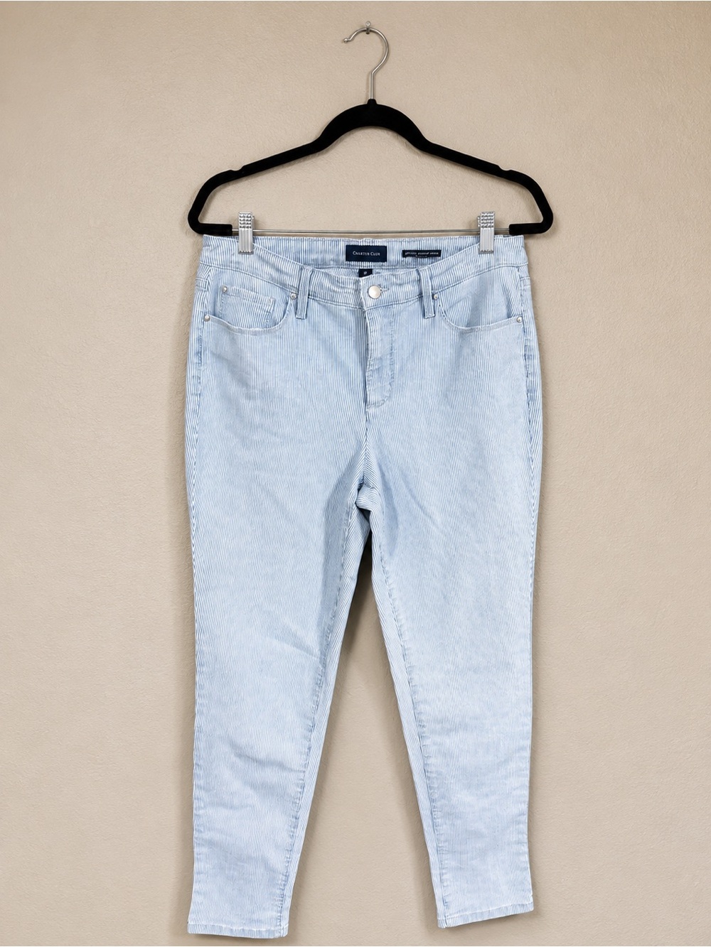 Macy’s Charter Club Pinstripe Ankle Jeans